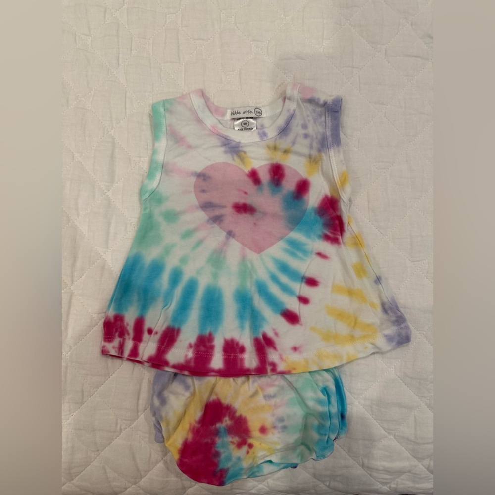 Little Mish Baby Girl Tie-Dye Matching Set